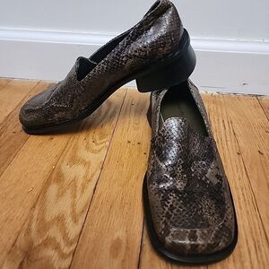 Franco Barbieri Size 6.5 Snake Skin Python Embossed‎ Leather Shoes Vintage Italy